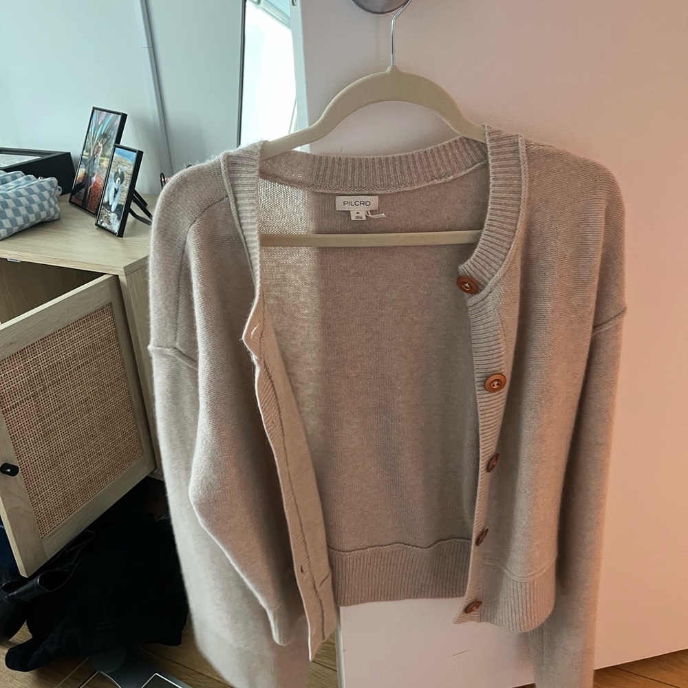 Anthropologie Pilcro Cashmere Bell Sleeve Sweater in Tan